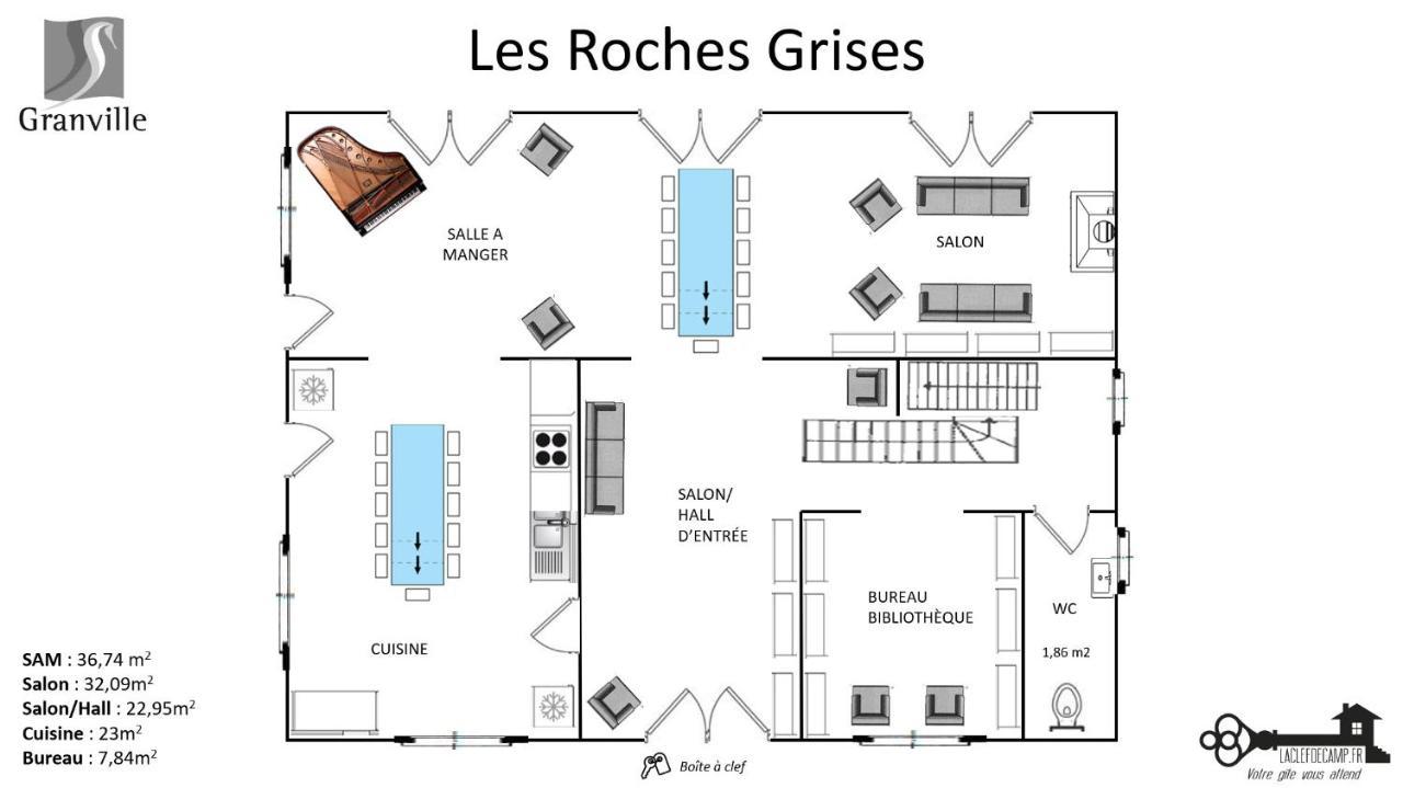 Les Roches Grises, Luxueuse Villa Face Mer, 4Etoiles, Spa Et Jardin Panoramique, Societe La Clef Decamp Granville Exterior foto